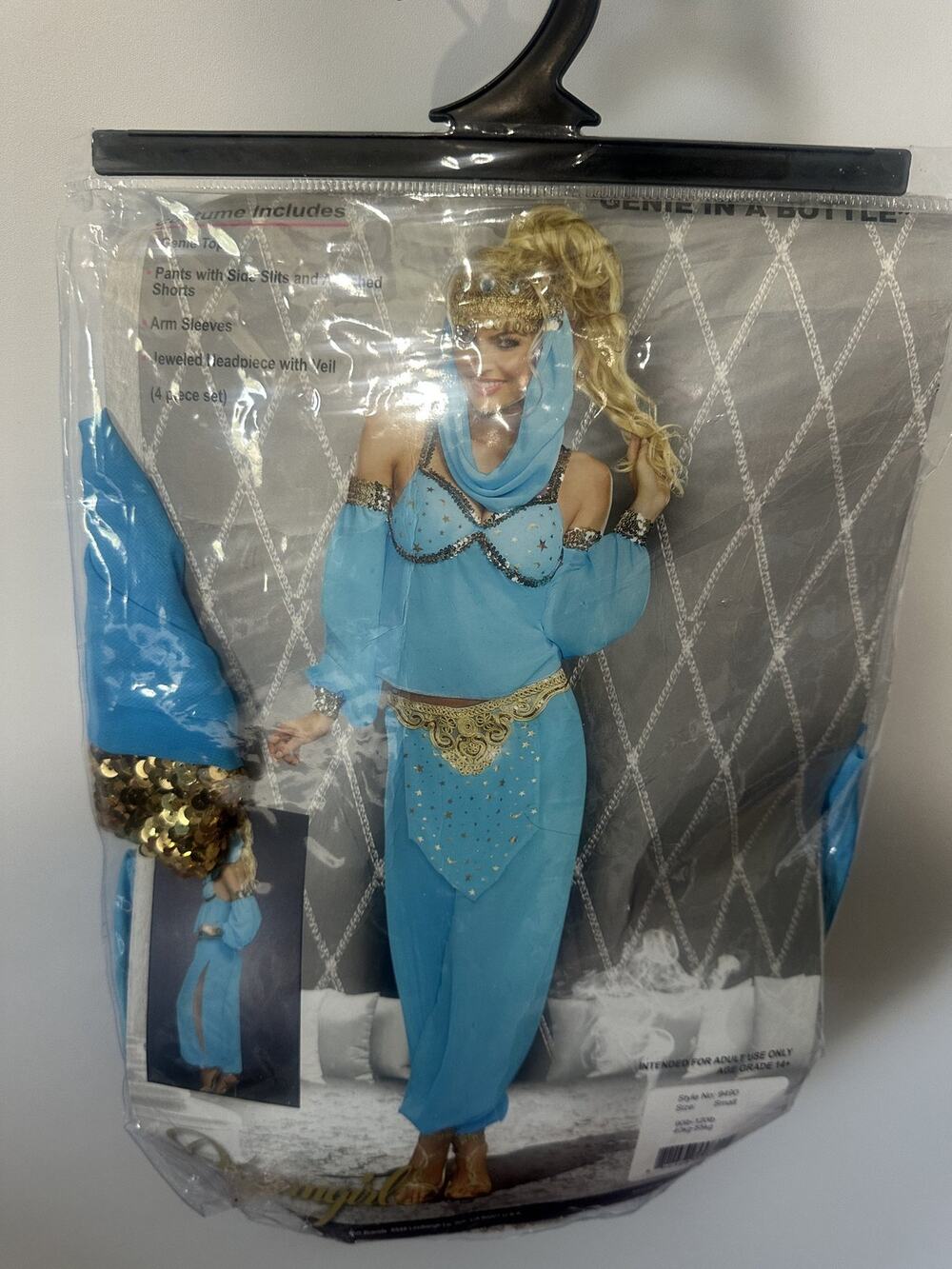 Dreamgirl Genie in a Bottle Small Blue Gold Halloween Costume Set
